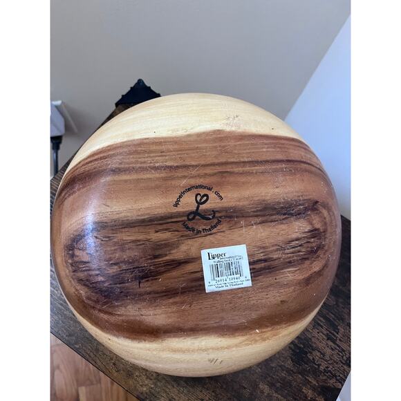 Lipper International 1094 Acacia Rustic Tulip Serving Bowl Size Medium - Picture 10 of 13